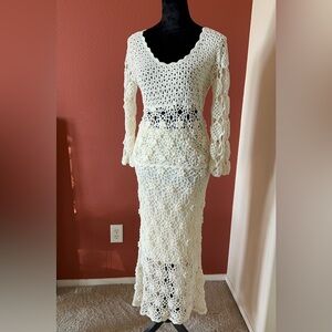 Newport News - Beautiful Formal Knitted Dress - 2 Pcs ( Top / Skirt )